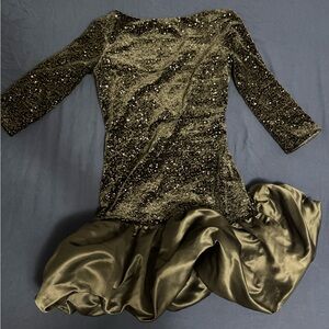 Zara Black and Gold Sequin Dress